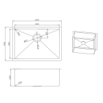 BC-S6045 Stainless Steel Single sink 600 X 450 X 230mm - Brushed Nickel