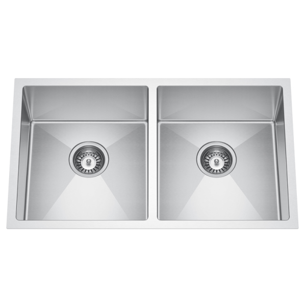 BC-7745 Stainless Steel Double Sink 775 x 450 x 230mm - Brushed Nickel
