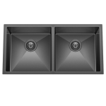 BC-8745 Stainless Steel Double Sink 875 x 450 x 230mm– Brushed Gunmetal Black   ( Grid inculd)