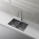 BC-7745 Stainless Steel Double Sink 775 x 450 x 230mm– Brushed Gunmetal Black   ( Grid inculd)