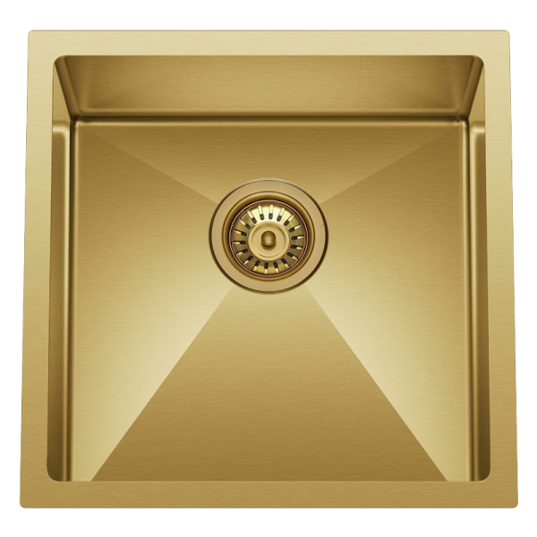 BC-G5545 Stainless Steel Single Sink 550mm x 450mm x 230mm - Brushed Brass Gold   ( Grid inculd)
