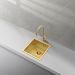 BC-G5545 Stainless Steel Single Sink 550mm x 450mm x 230mm - Brushed Brass Gold   ( Grid inculd)