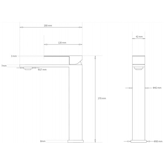 BC-2011 Brushed Nickel Tall Basin Mixer Tap