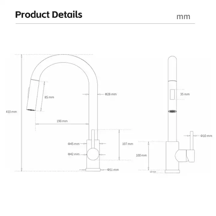 KRD519.BL matte black pull-down kitchen mixer tap