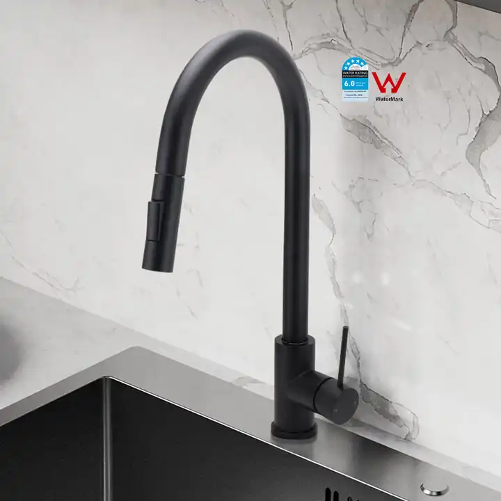 KRD519.BL matte black pull-down kitchen mixer tap