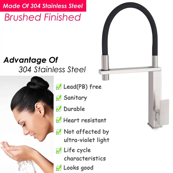 BC-6001 brushed nickel kitchen mixer tap
