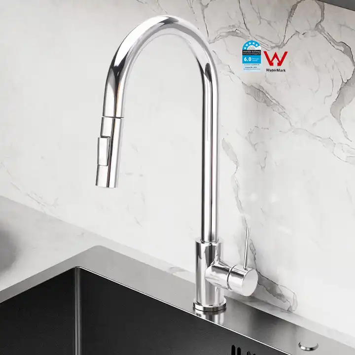 KRD519.CR chrome finish pull-down kitchen mixer tap
