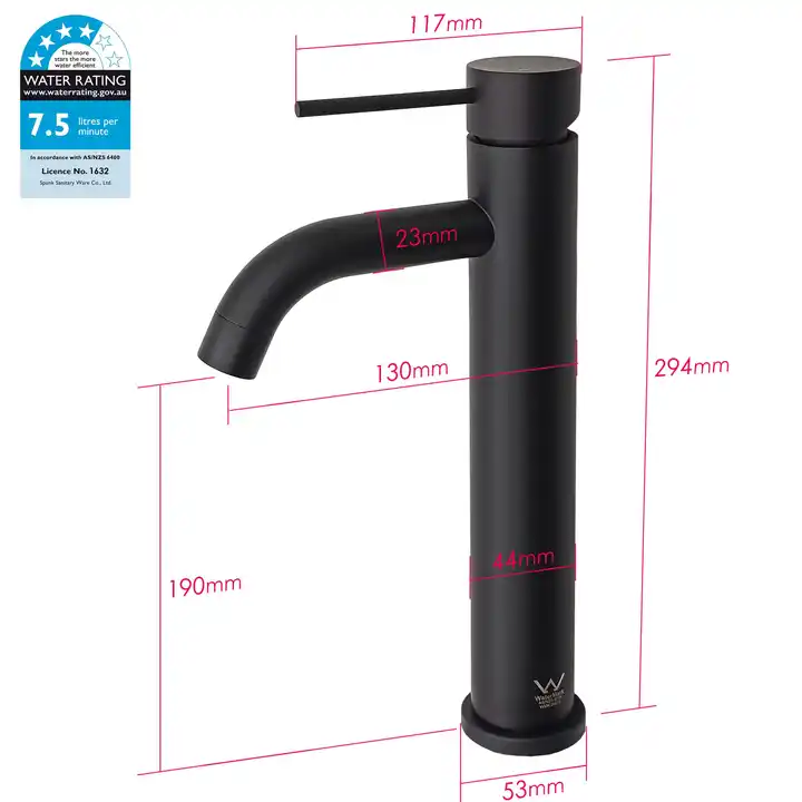 BC 2007 Matte Black Basin Mixer Tap