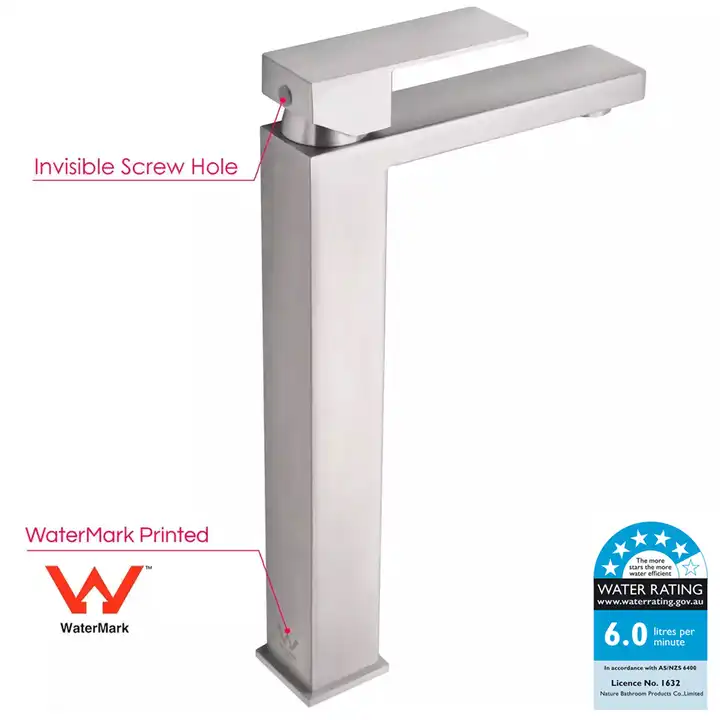 BC 2009 brushed nickel tall basin mixer tap
